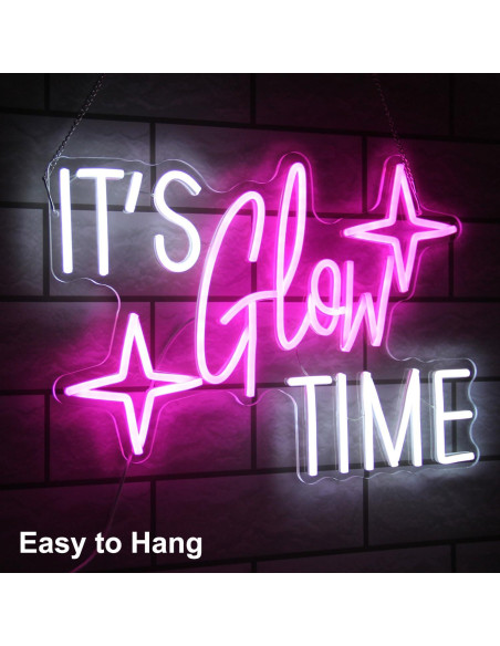 Luz de Neón LED Kullneon 'Es Hora de Brillar' Rosa 42x31cm
