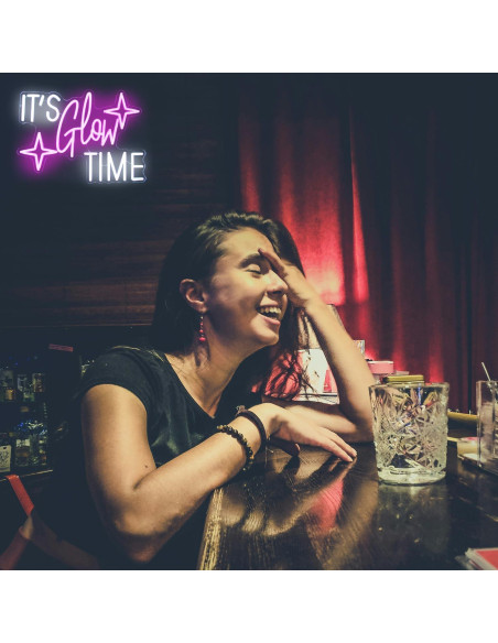 Luz de Neón LED Kullneon 'Es Hora de Brillar' Rosa 42x31cm