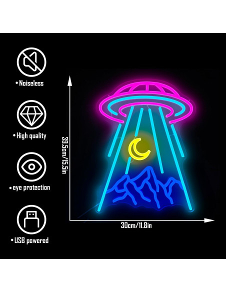 Luz de Neón UFO Geeinar 39.37x29.97 cm Dimmable Decorativa