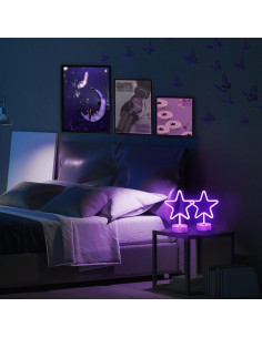 Luz de Neón Estrella Púrpura LED 2Pack - Decoración Interior 2