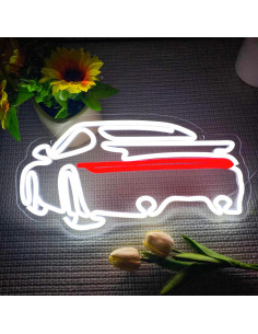 Luz de Neón LED Auto Deportivo Foxiden 38x20 cm Regulable 2