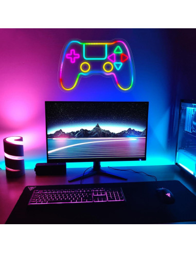 Luz de Neón Gamer Qusea Gamepad RGB LED USB 28x40.6cm