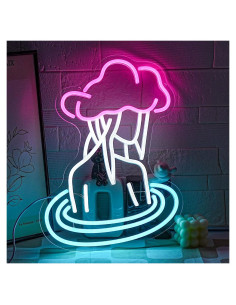 Señal de Neón LED Gyaksjm Nube Rosa y Blanca 42x30.5cm