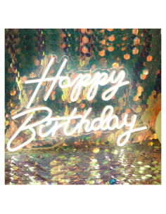 Luz de Noche LED Neon Feliz Cumpleaños DAKABUKA 42x31cm USB