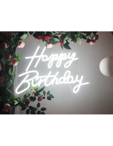 Luz de Noche LED Neon Feliz Cumpleaños DAKABUKA 42x31cm USB