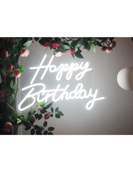 Luz de Noche LED Neon Feliz Cumpleaños DAKABUKA 42x31cm USB