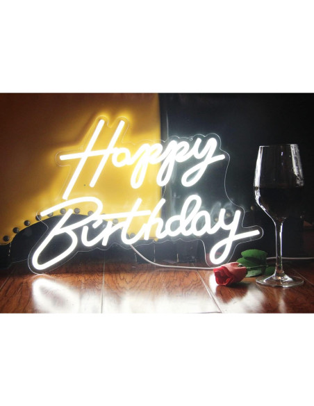 Luz de Noche LED Neon Feliz Cumpleaños DAKABUKA 42x31cm USB