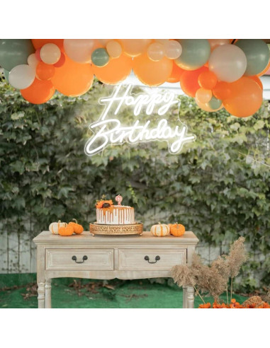 Luz de Noche LED Neon Feliz Cumpleaños DAKABUKA 42x31cm USB