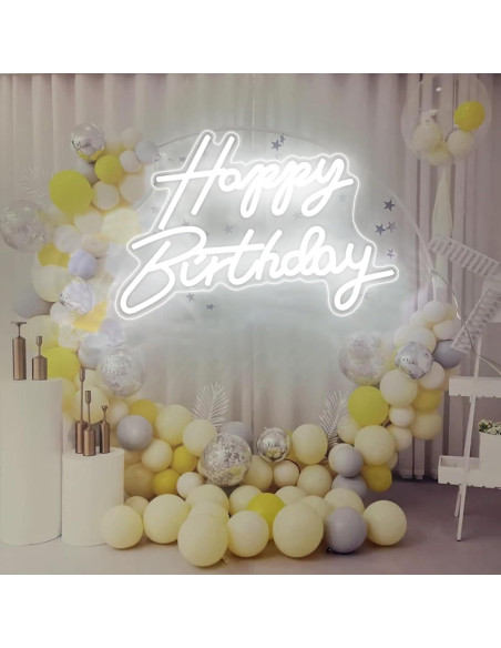 Luz de Noche LED Neon Feliz Cumpleaños DAKABUKA 42x31cm USB