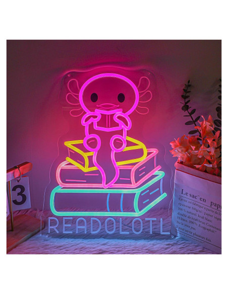 Luz de Neón LED Salamandra Readolotl 38x29 cm USB