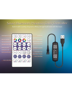 Tira LED Neon 2M WS2811 RGB Flexible Controlador Bluetooth 2