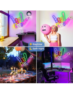 Letrero de Neón Buenas Vibras Jiasi LED Dimmable 43x33cm 2