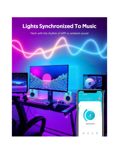 Tira de Neón LED RGB IC 5M Samsion con Control Remoto