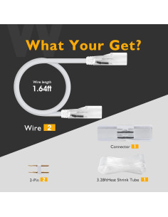 Conector y Cables para Luz Neón LED HRG 0.5m 2-Pin 2