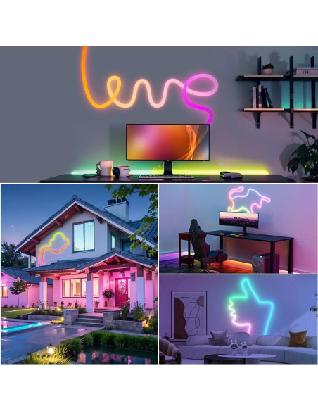 Tira de Neón LED 10M Xnbada RGB 360 DC12V Impermeable