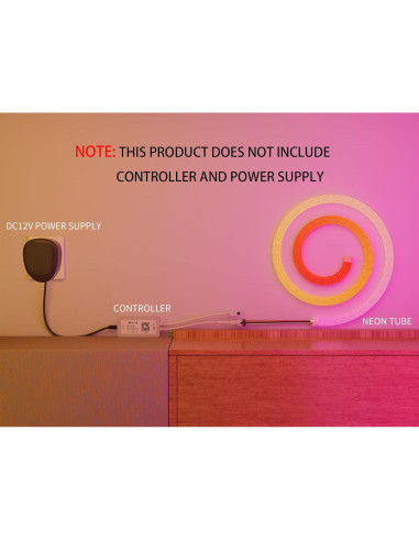 Tira de Neón LED 10M Xnbada RGB 360 DC12V Impermeable