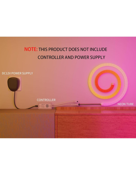 Tira de Neón LED 10M Xnbada RGB 360 DC12V Impermeable