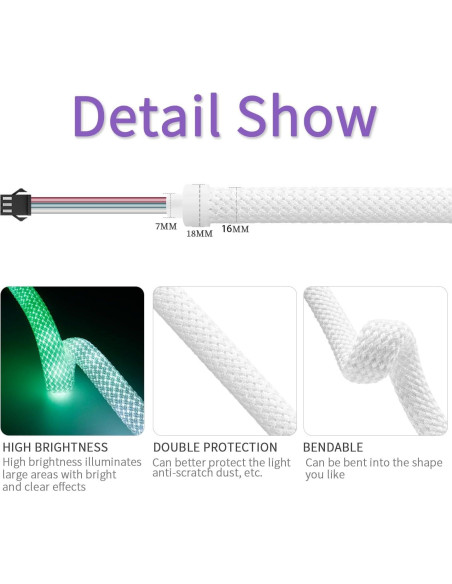 Tira de Neón LED 10M Xnbada RGB 360 DC12V Impermeable