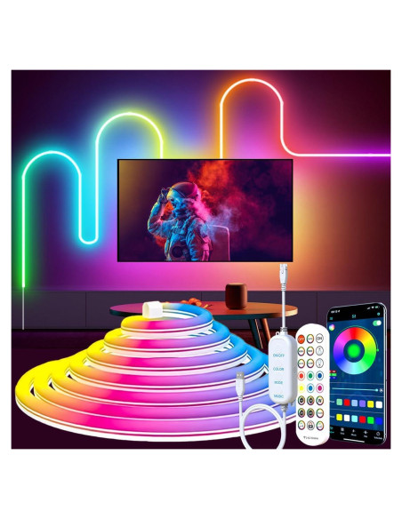 Luz de tira LED RGB Azhongxus 3m con control remoto y APP Luz de tira LED RGB Azhongxus 3m con control remoto y APP