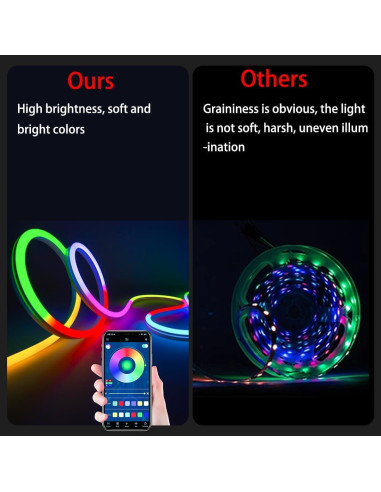 Luz de tira LED RGB Azhongxus 3m con control remoto y APP
