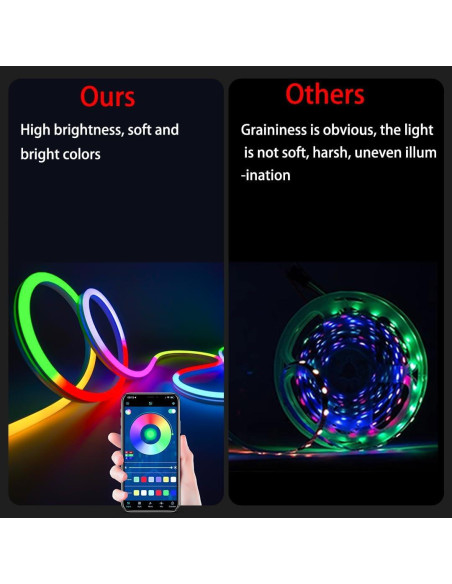 Luz de tira LED RGB Azhongxus 3m con control remoto y APP Luz de tira LED RGB Azhongxus 3m con control remoto y APP