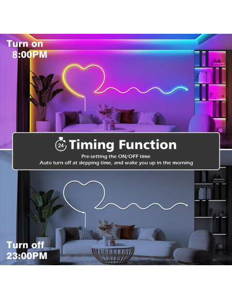 Luz de tira LED RGB Azhongxus 3m con control remoto y APP Luz de tira LED RGB Azhongxus 3m con control remoto y APP