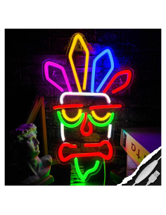 Letrero de Neón LED WAMPUTO Tiki Bar 38.1x21.1 cm USB