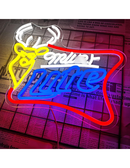 Cartel de Neón JooeTuu Cerveza Ciervo Blanca Dimmable 42.7x33.1cm Cartel de Neón JooeTuu Cerveza Ciervo Blanca Dimmable 42.7x33.1cm