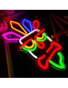 Letrero de Neón LED WAMPUTO Tiki Bar 38.1x21.1 cm USB 2