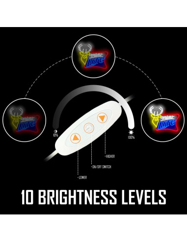 Cartel de Neón JooeTuu Cerveza Ciervo Blanca Dimmable 42.7x33.1cm