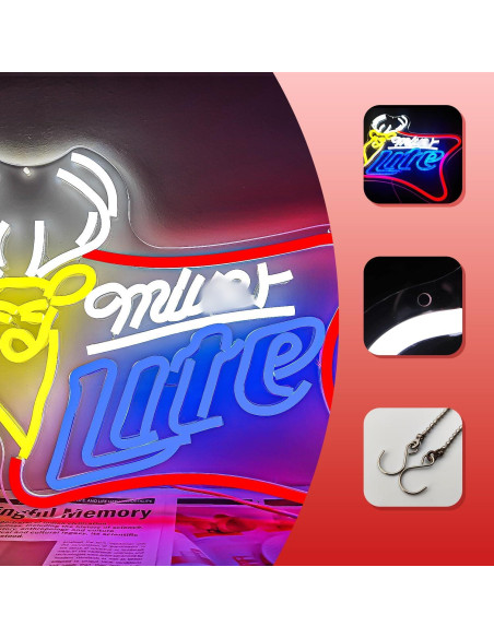 Cartel de Neón JooeTuu Cerveza Ciervo Blanca Dimmable 42.7x33.1cm Cartel de Neón JooeTuu Cerveza Ciervo Blanca Dimmable 42.7x33.1cm