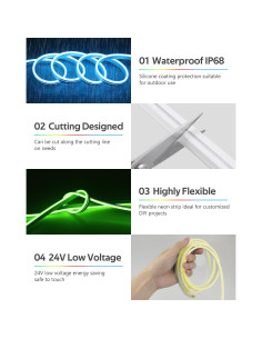 Tira LED Neón RGB 24V 18M A Prueba de Agua con Control Remoto 2