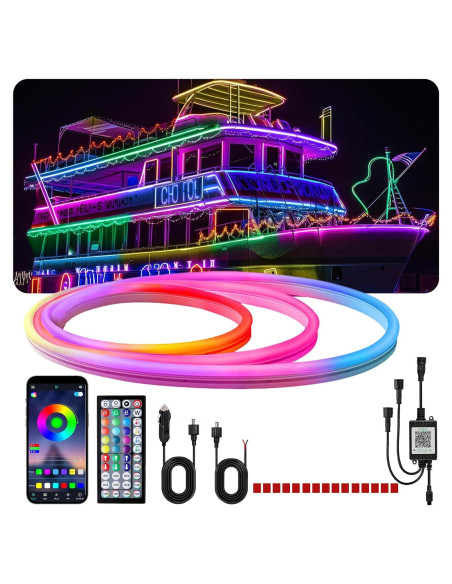 Luces de Neón LED Yeenoon 5m RGB Control Remoto IP68 Barco