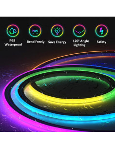 Luces de Neón LED Yeenoon 5m RGB Control Remoto IP68 Barco 2