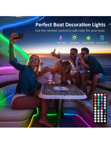 Luces de Neón LED Yeenoon 5m RGB Control Remoto IP68 Barco