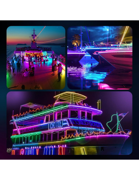 Luces de Neón LED Yeenoon 5m RGB Control Remoto IP68 Barco