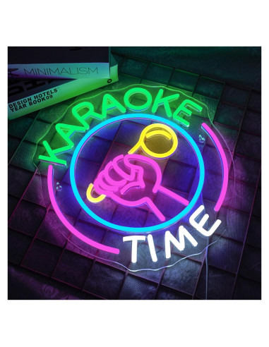 Letrero Neón Karaoke NEONLOVE Regulable USB 38x30cm