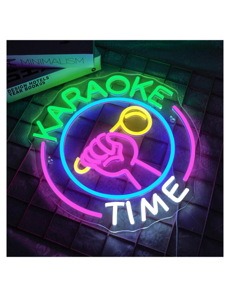 Letrero Neón Karaoke NEONLOVE Regulable USB 38x30cm