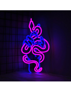 Luz de Neón LED Serpiente Whfobfe 42x22.7cm USB Decorativa 2