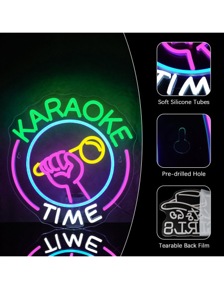 Letrero Neón Karaoke NEONLOVE Regulable USB 38x30cm