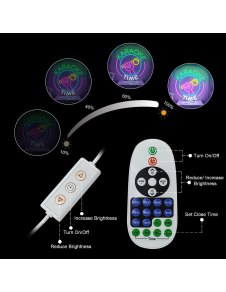 Letrero Neón Karaoke NEONLOVE Regulable USB 38x30cm
