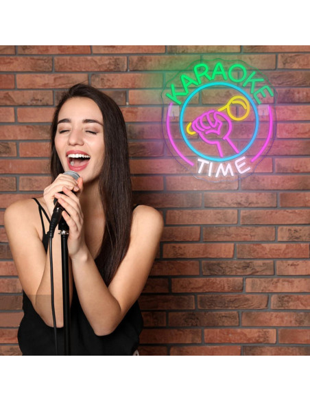 Letrero Neón Karaoke NEONLOVE Regulable USB 38x30cm
