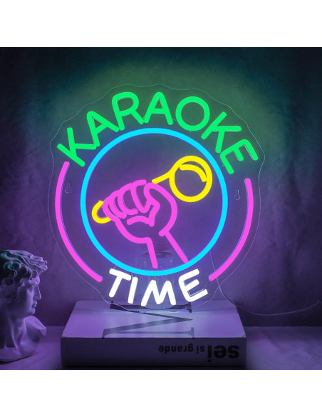 Letrero Neón Karaoke NEONLOVE Regulable USB 38x30cm