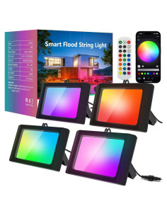 Luz de Inundación LED Exterior ALFELE 36W RGBW IP66 4 Paquete