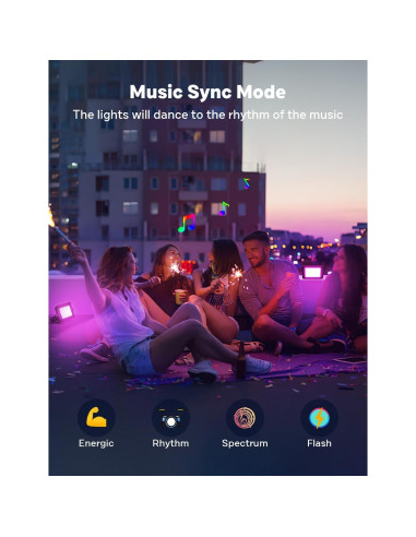 Luz de Inundación LED Exterior ALFELE 36W RGBW IP66 4 Paquete