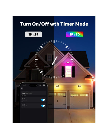 Luz de Inundación LED Exterior ALFELE 36W RGBW IP66 4 Paquete Luz de Inundación LED Exterior ALFELE 36W RGBW IP66 4 Paquete