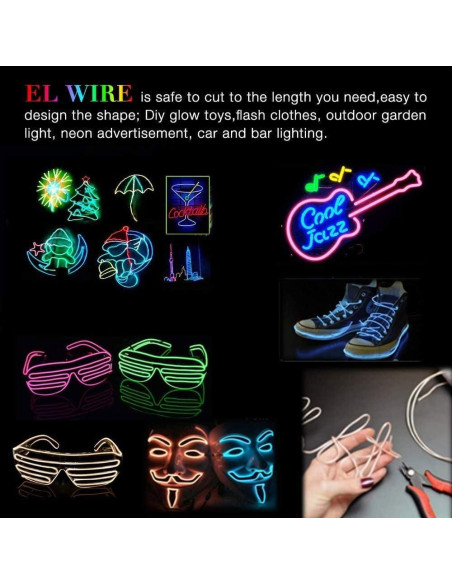 Hilo Electroluminiscente MaxLax 2.74m con Batería - 5 Colores