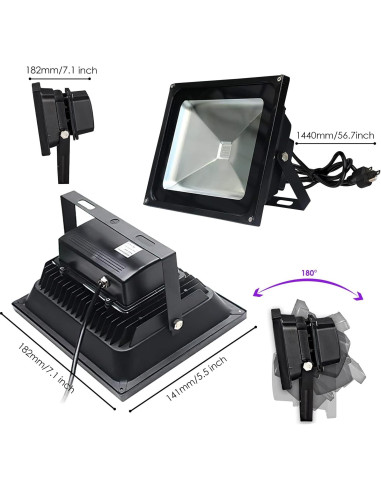 Luz Negra LED 20W LANFU Proyector IP66 para Fiestas y Acuarios