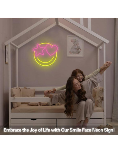 Luz de Neón LED Dimmable Cara Sonriente 33x31cm USB