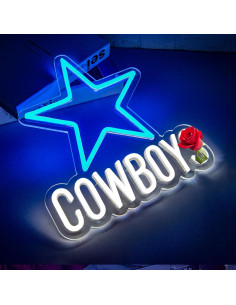 Luz de Neón de Fútbol Brineon 31x32.5cm Decoración Pared 2